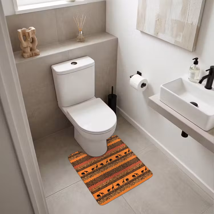 WC Vorleger - Orange – Safari – Afrikaans – Tiere – Muster — 6