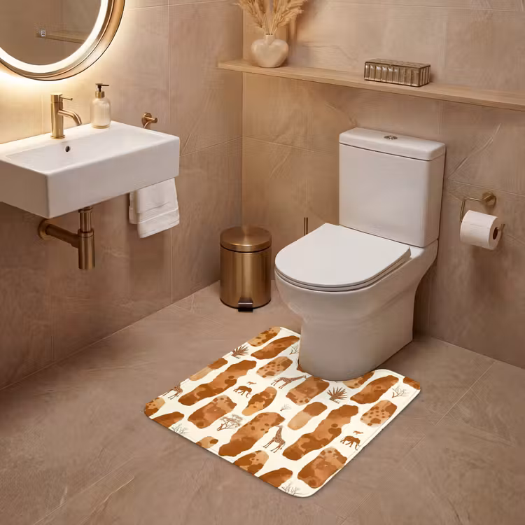 WC Vorleger - Terrakotta – Safari – Tiere – Muster — 4