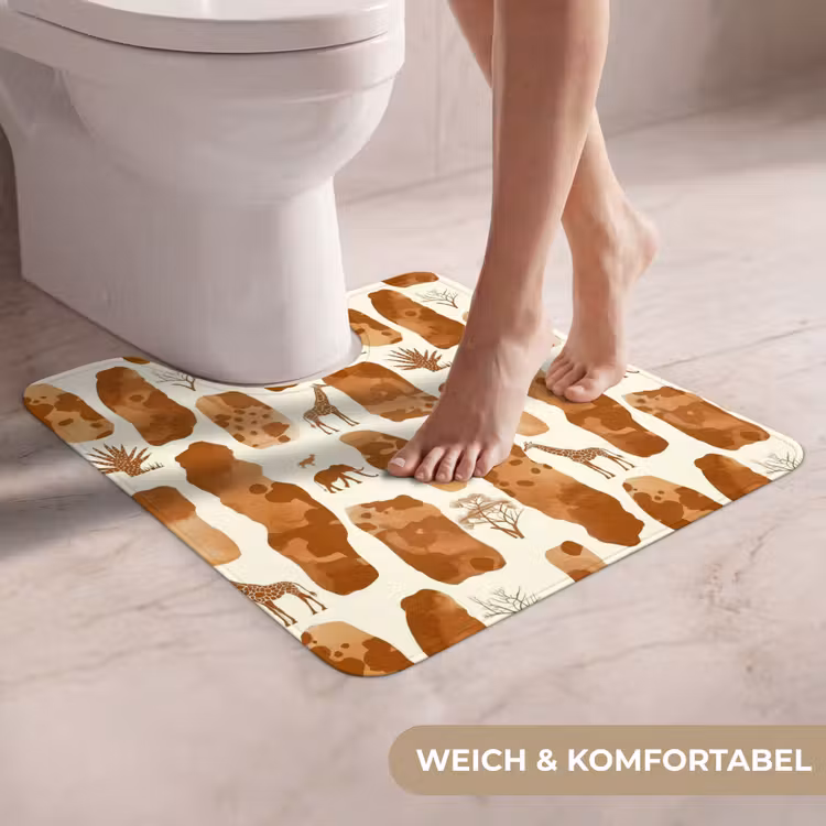 WC Vorleger - Terrakotta – Safari – Tiere – Muster — 5