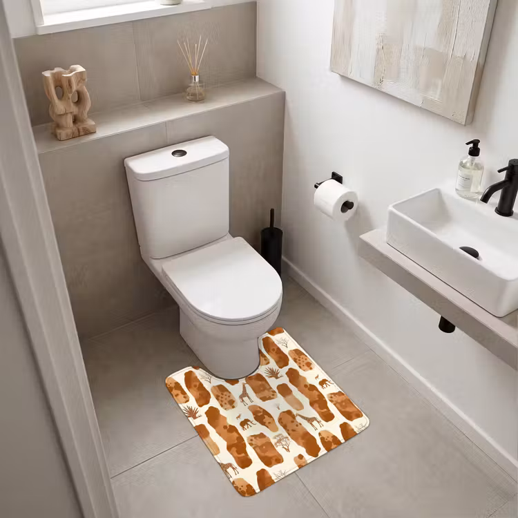 WC Vorleger - Terrakotta – Safari – Tiere – Muster — 6