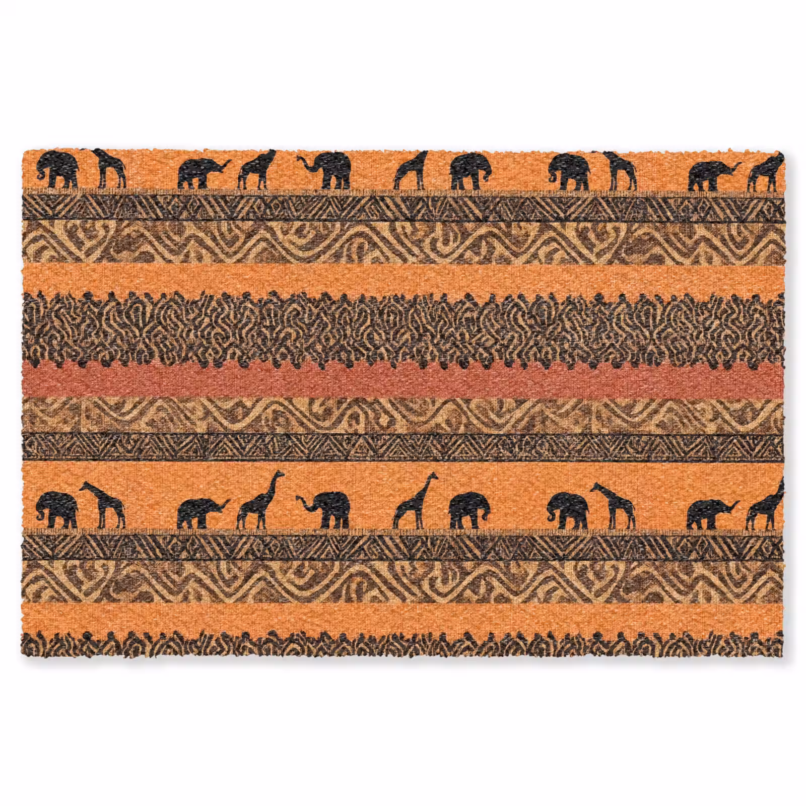 Teppich - Orange – Safari – Afrikaans – Tiere – Muster — 1