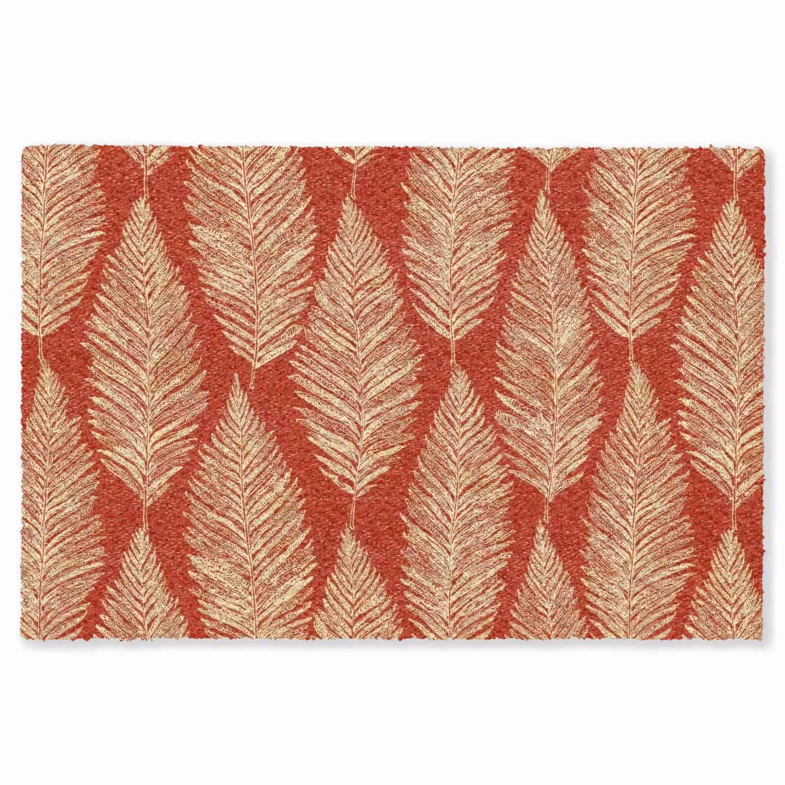 Teppich - Rot – Botanisch – Farn – Muster — 1