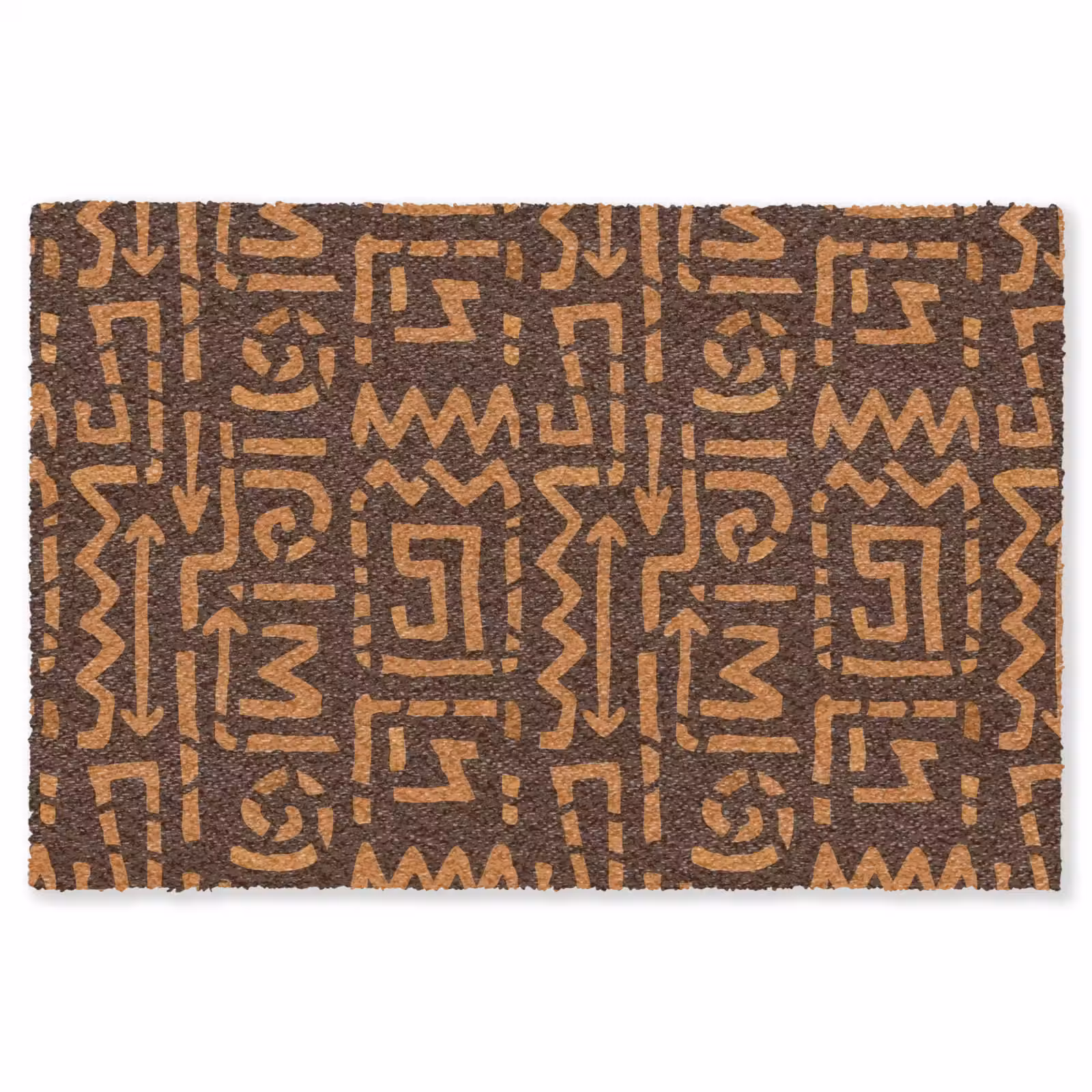 Teppich - Schokoladenbraun – Ethno – Tribal – Symbole — 1