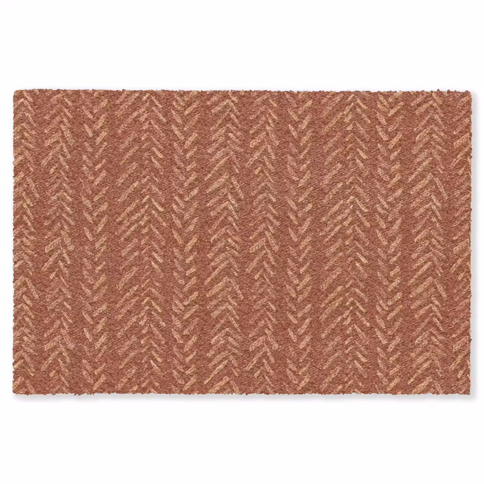 Teppich - Terrakotta – Fischgrätmuster – Handgefertigt – Muster — 1