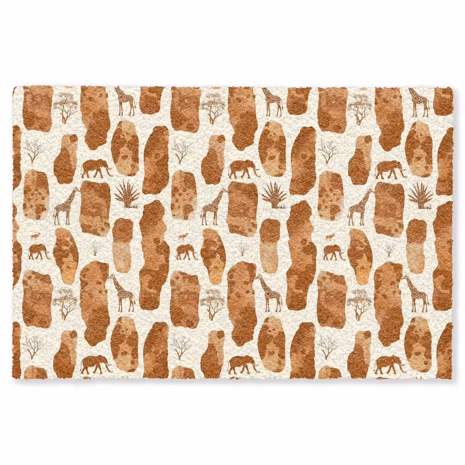 Teppich - Terrakotta – Safari – Tiere – Muster — 1