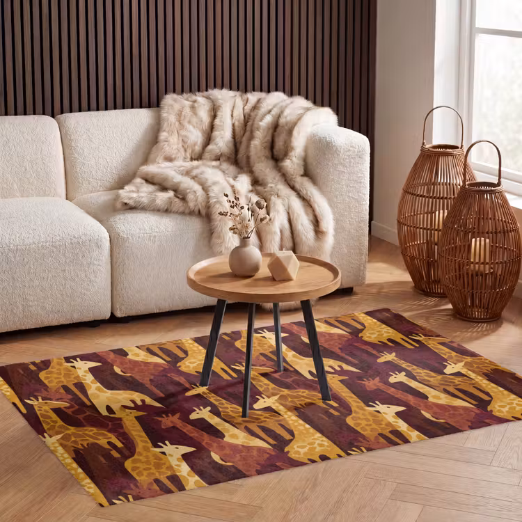 Teppich - Braun – Giraffen – Safari – Muster — 3