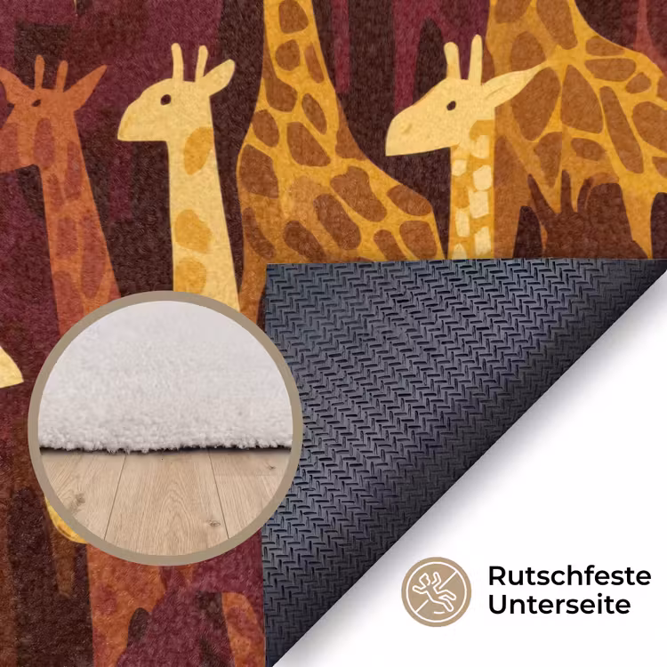 Teppich - Braun – Giraffen – Safari – Muster — 4