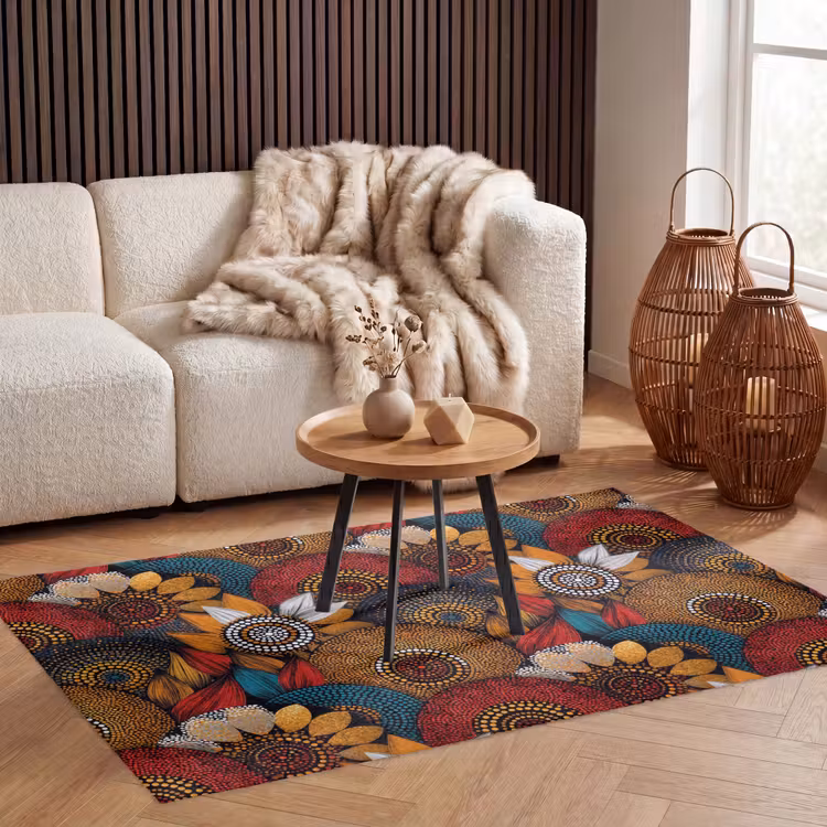 Teppich - Farbenfroh – Aborigine – Punktmalerei – Botanisch – Muster — 3