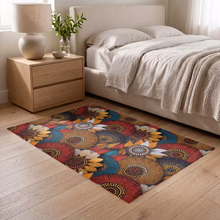 Teppich - Farbenfroh – Aborigine – Punktmalerei – Botanisch – Muster — 5