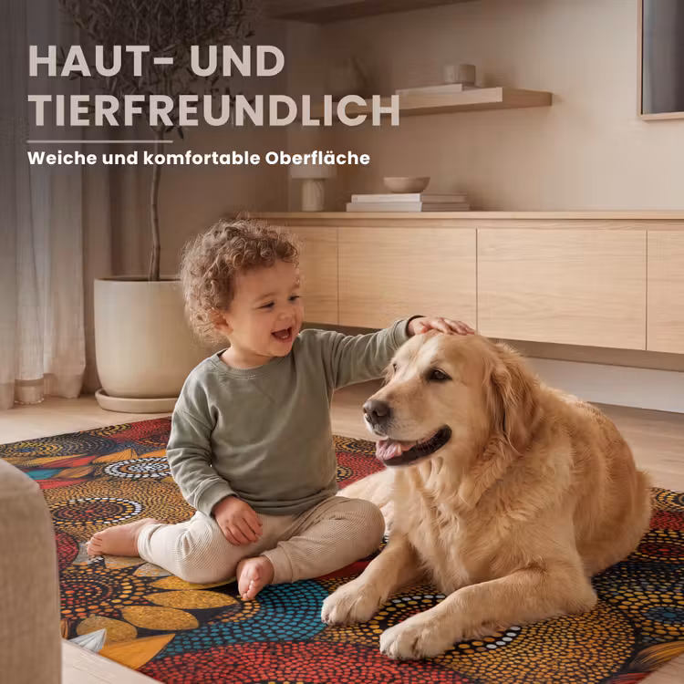 Teppich - Farbenfroh – Aborigine – Punktmalerei – Botanisch – Muster — 6