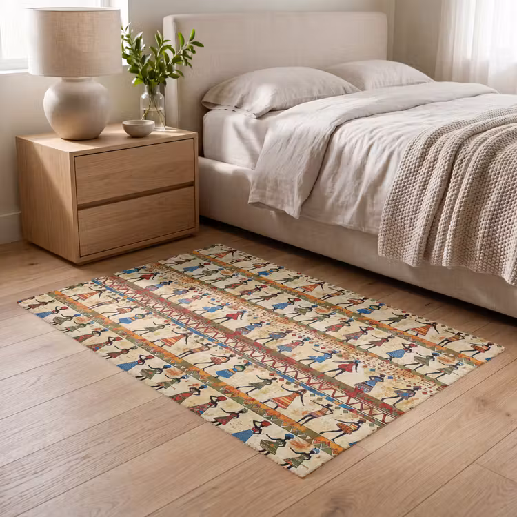 Teppich - Farbenfroh – Afrikanisch – Ethnisch – Tanzende Frauen – Muster — 5
