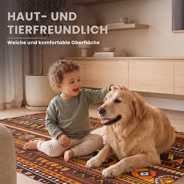 Teppich - Orange – Ethnisch – Tribal – Geometrisch – Muster — 6