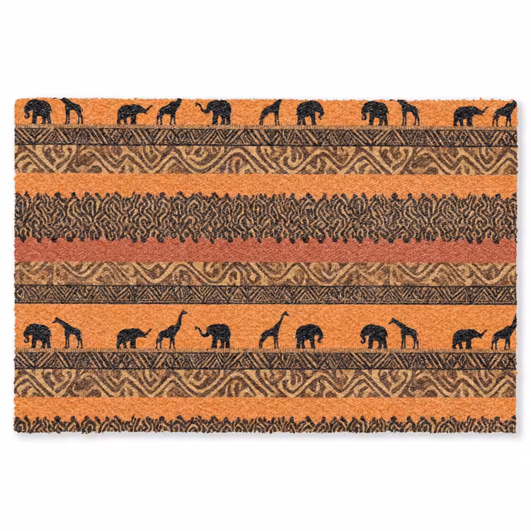 Teppich - Orange – Safari – Afrikaans – Tiere – Muster — 1
