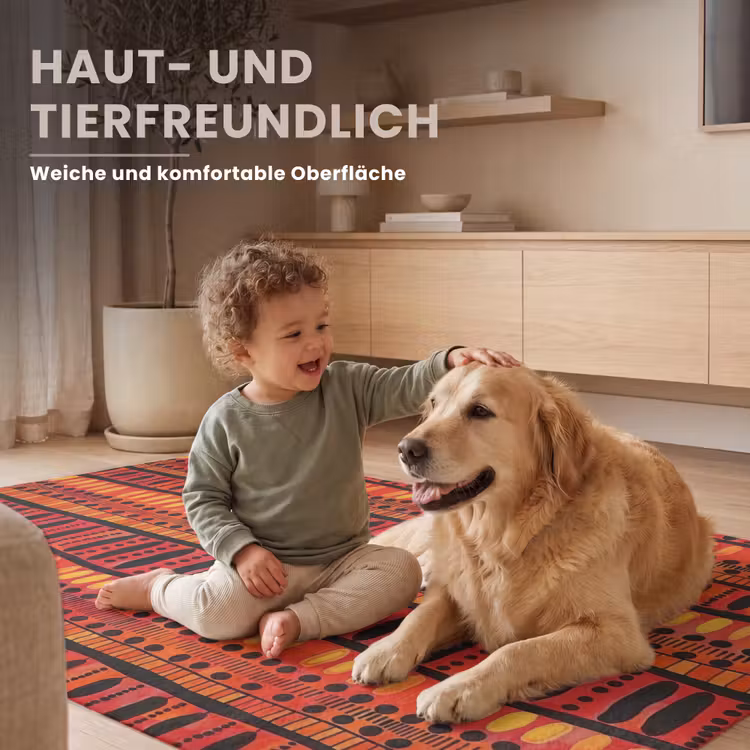 Teppich - Rot – Orange – Ethnisch – Ausdrucksstark – Muster — 6
