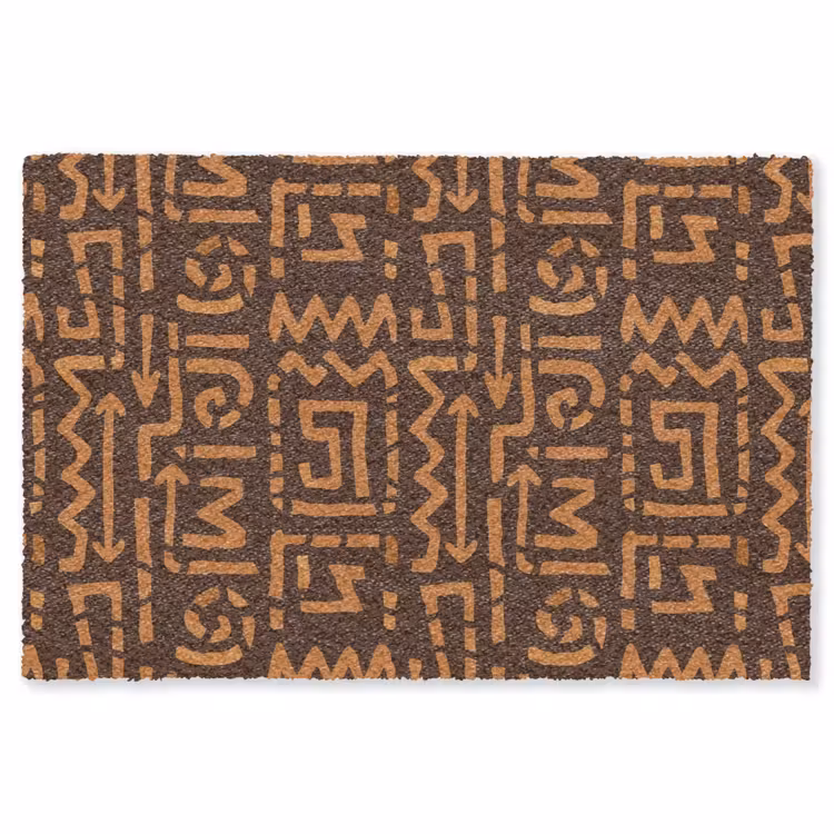 Teppich - Schokoladenbraun – Ethno – Tribal – Symbole — 1