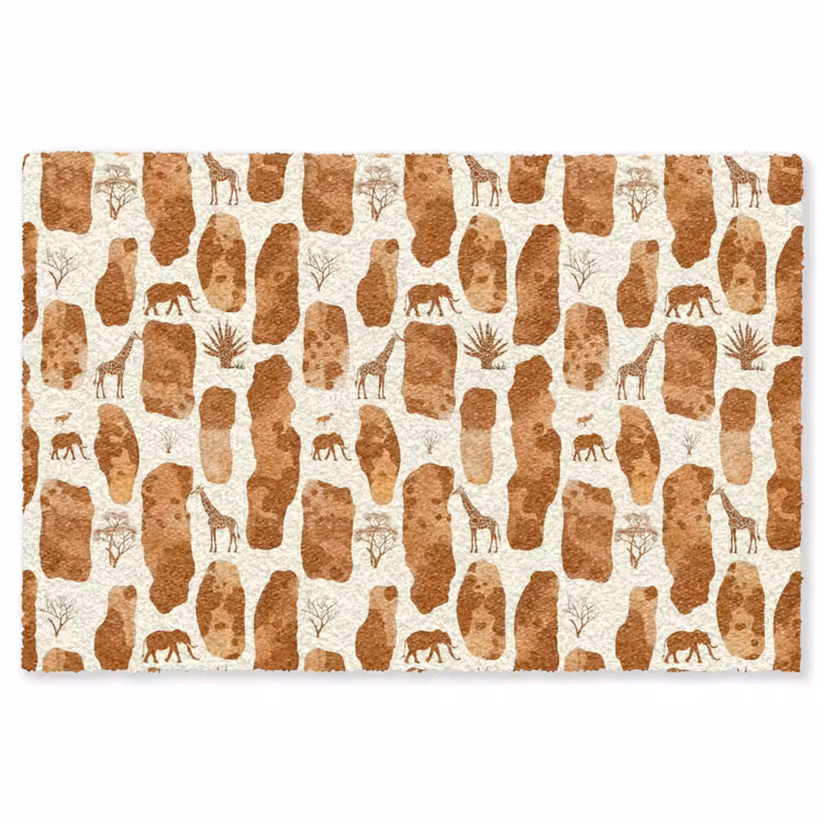 Teppich - Terrakotta – Safari – Tiere – Muster — 1
