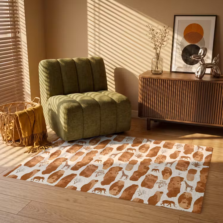 Teppich - Terrakotta – Safari – Tiere – Muster — 2