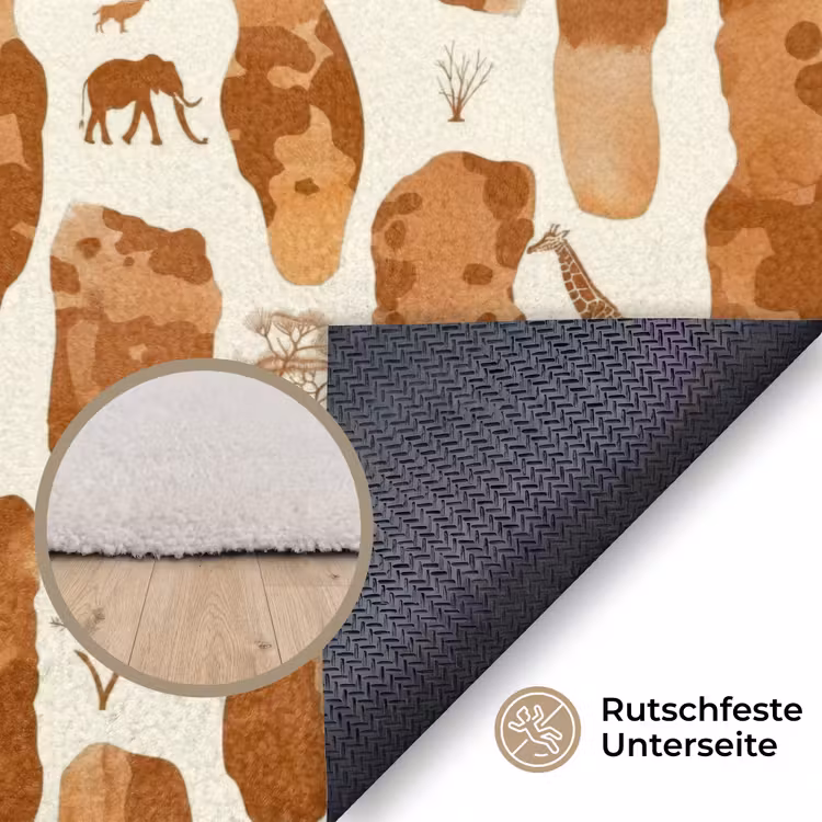 Teppich - Terrakotta – Safari – Tiere – Muster — 4
