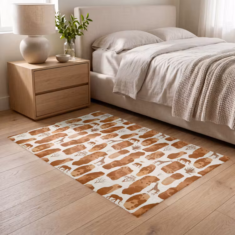Teppich - Terrakotta – Safari – Tiere – Muster — 5