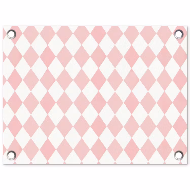 Gartenposter - Hellrosa – Karos – Geometrisch – Muster — 1