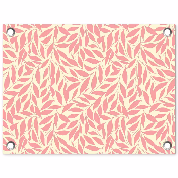 Gartenposter - Rosa – Blätter – Dynamisch – Muster — 1