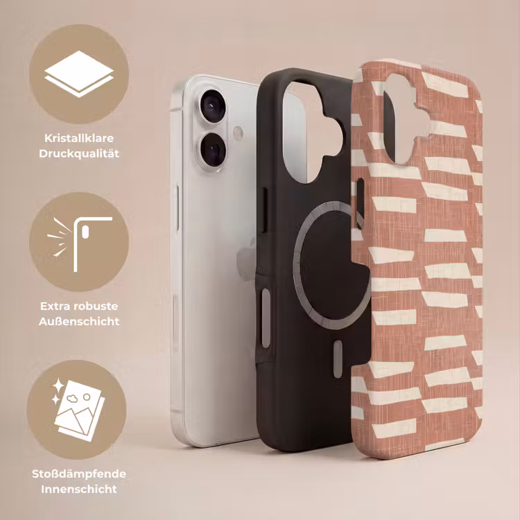 Handyhülle Toughcase - Terrakotta – Abstrakt – Textur – Muster — 3