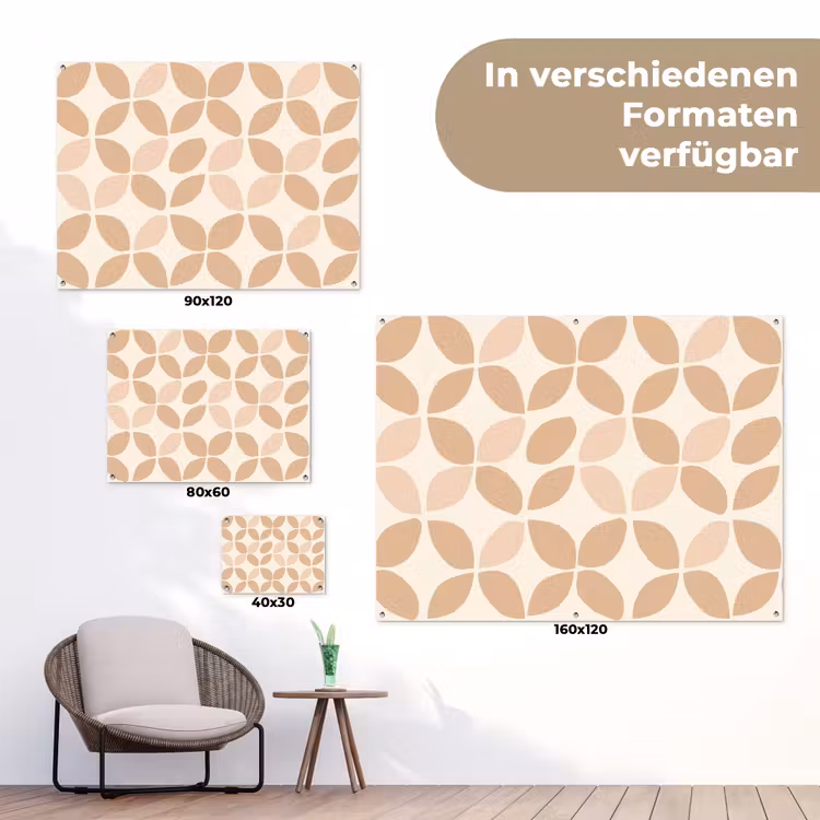 Gartenposter - Beige – Blätter – Minimalistisch – Muster — 6