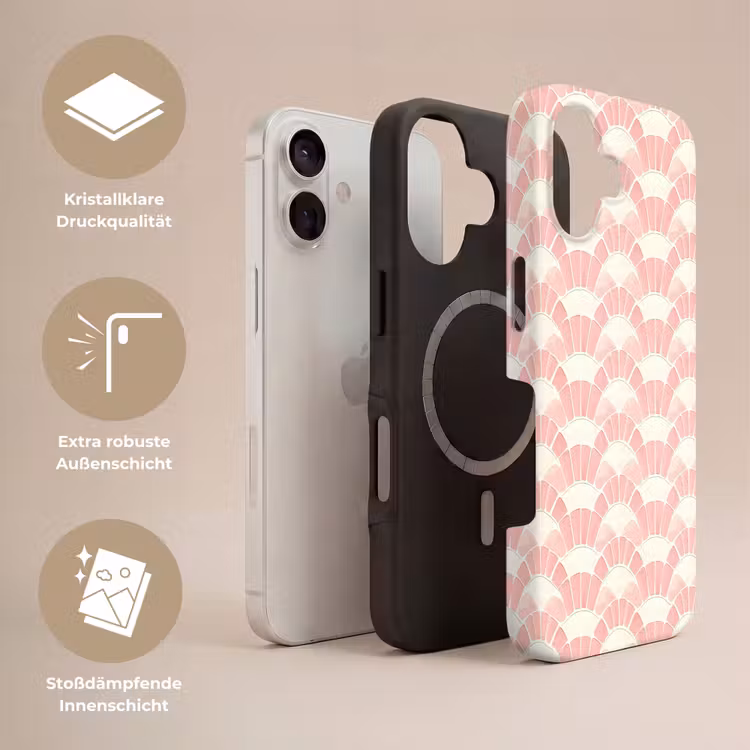 Handyhülle Toughcase - Rosa – Fächer – Mosaik – Muster — 3