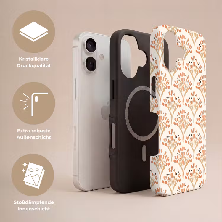 Handyhülle Toughcase - Terrakotta – Fächer – Malerisch – Muster — 3