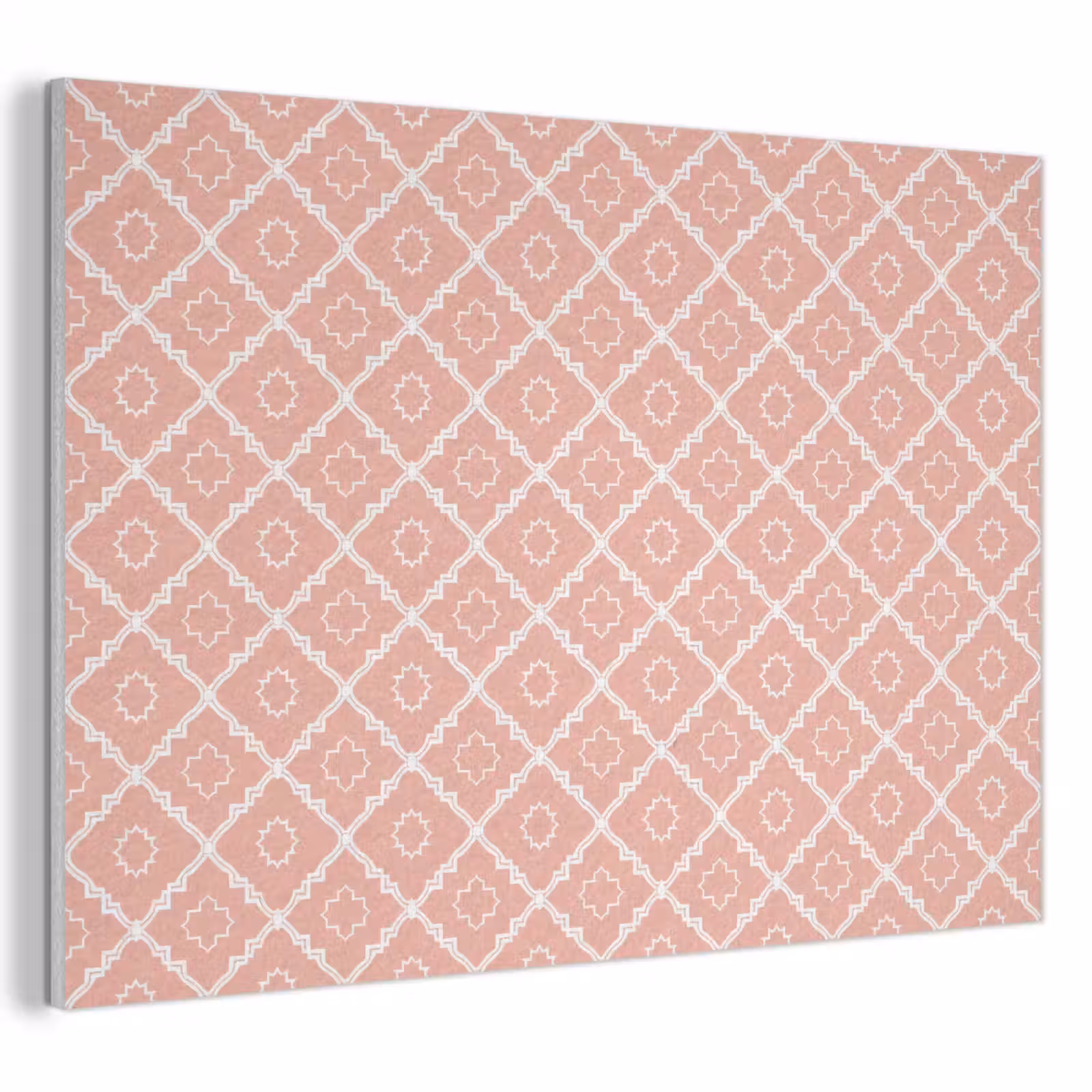 Akustikbild - Lachsrosa – Geometrisch – Elegant – Muster — 1