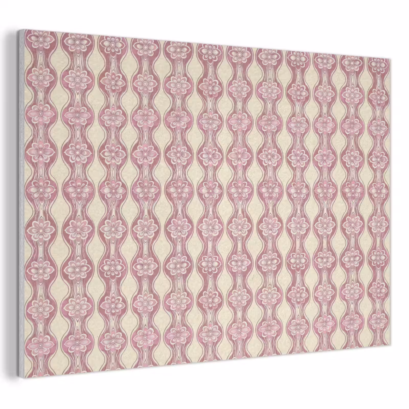 Akustikbild - Lila-Rosa – Blumen – Retro – Muster — 1