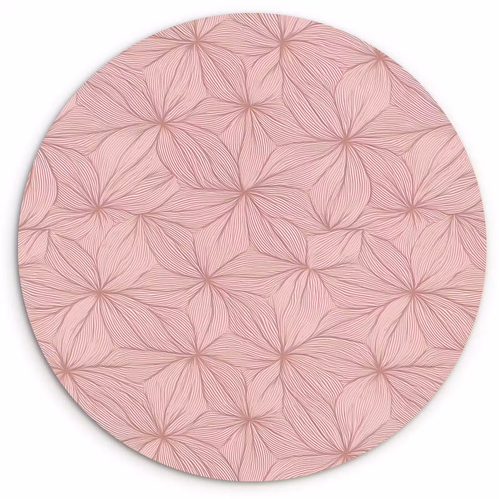 Glasbild Rund - Blassrosa – Blumen – Relief – Textur — 1