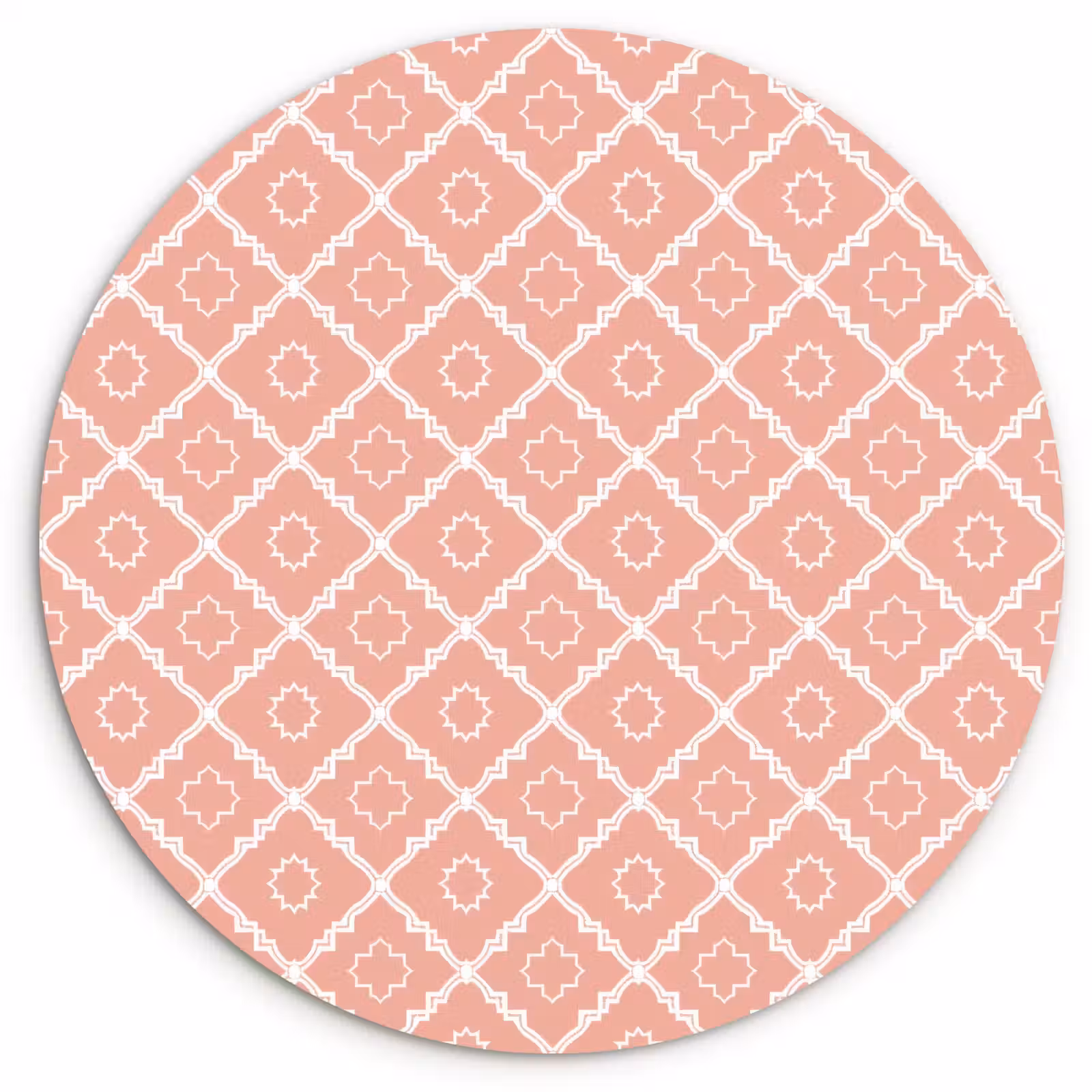 Glasbild Rund - Lachsrosa – Geometrisch – Elegant – Muster — 1