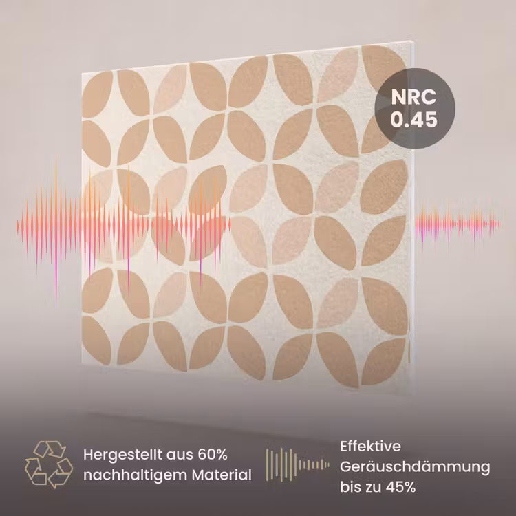 Akustikbild - Beige – Blätter – Minimalistisch – Muster — 3
