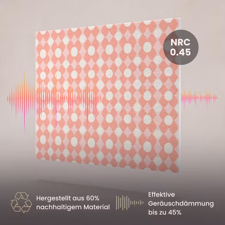 Akustikbild - Koralle – Retro – Geometrisch – Muster — 3