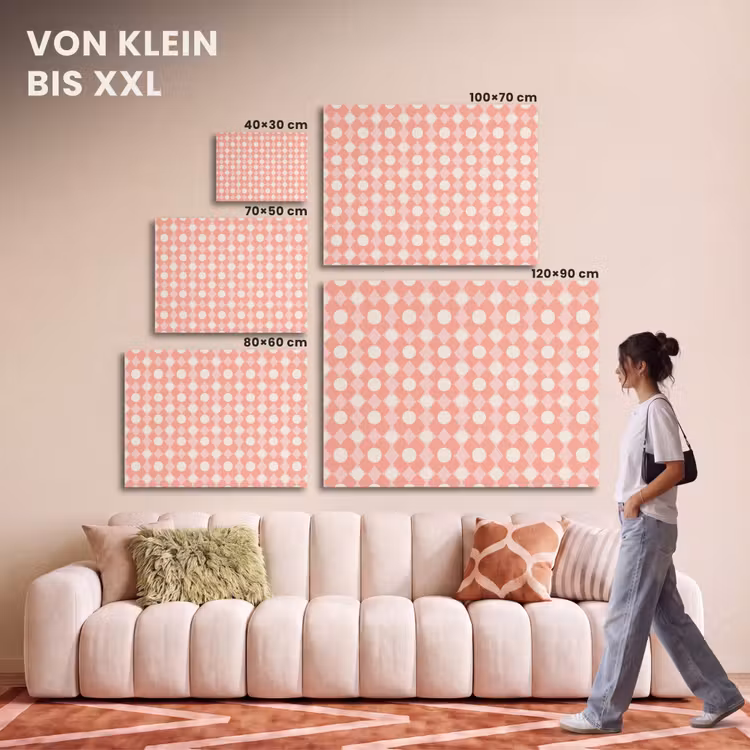 Akustikbild - Koralle – Retro – Geometrisch – Muster — 7