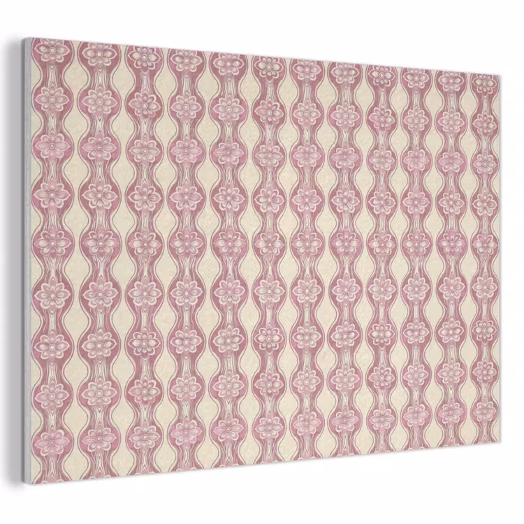 Akustikbild - Lila-Rosa – Blumen – Retro – Muster — 1