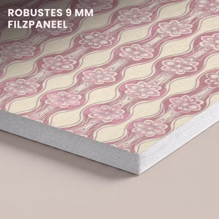 Akustikbild - Lila-Rosa – Blumen – Retro – Muster — 5