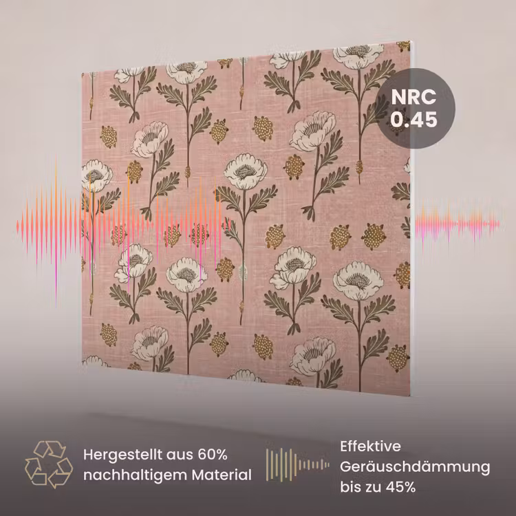 Akustikbild - Rosa – Blumen – Vintage – Textur — 3