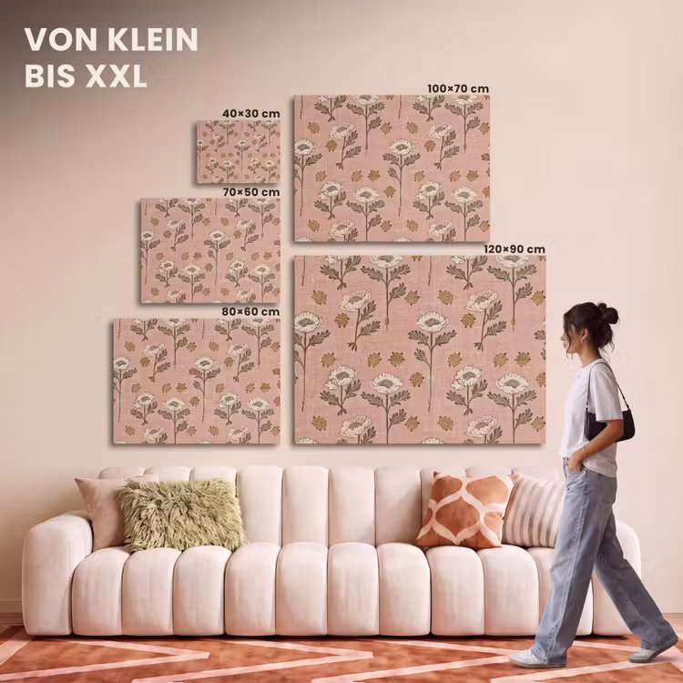 Akustikbild - Rosa – Blumen – Vintage – Textur — 7
