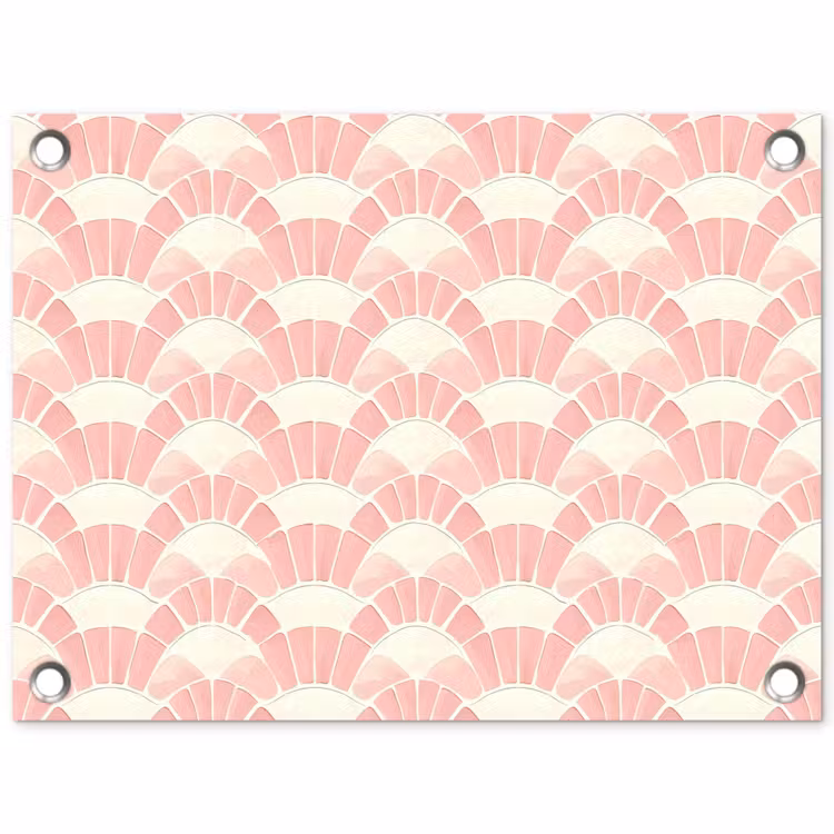 Gartenposter - Rosa – Fächer – Mosaik – Muster — 1