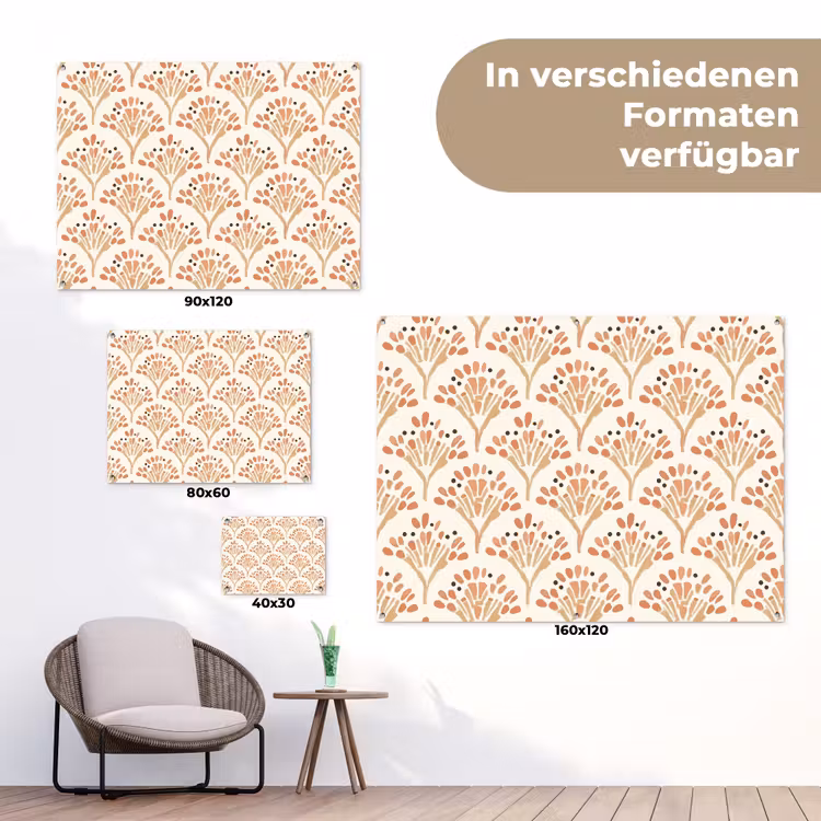Gartenposter - Terrakotta – Fächer – Malerisch – Muster — 6