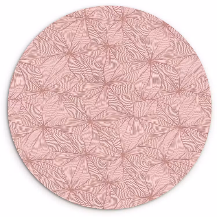 Glasbild Rund - Blassrosa – Blumen – Relief – Textur — 1