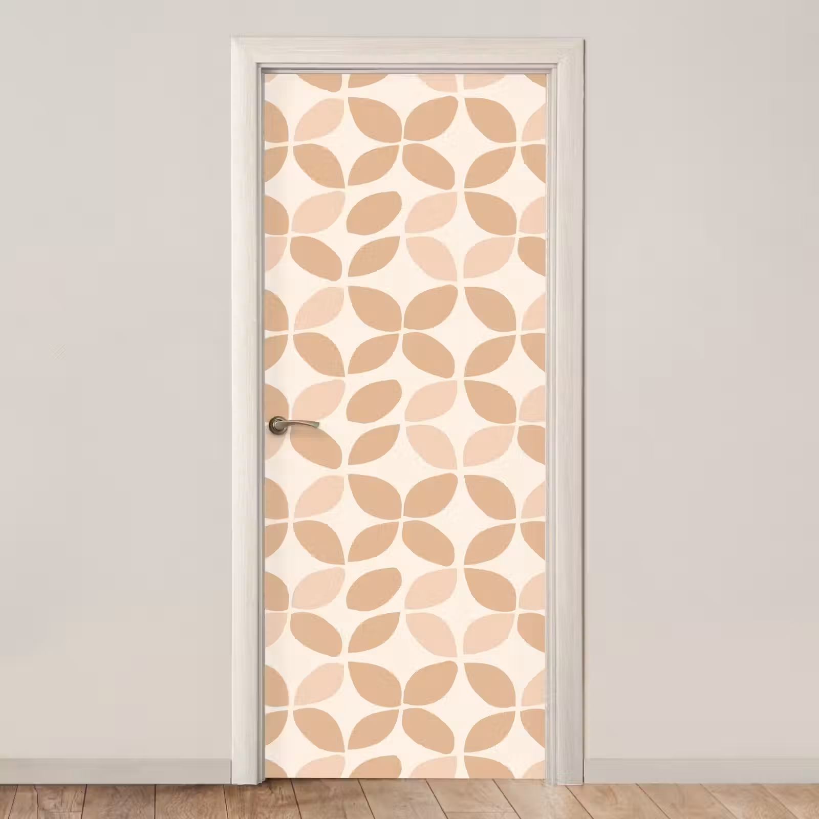 Türtapete - Beige – Blätter – Minimalistisch – Muster — 1