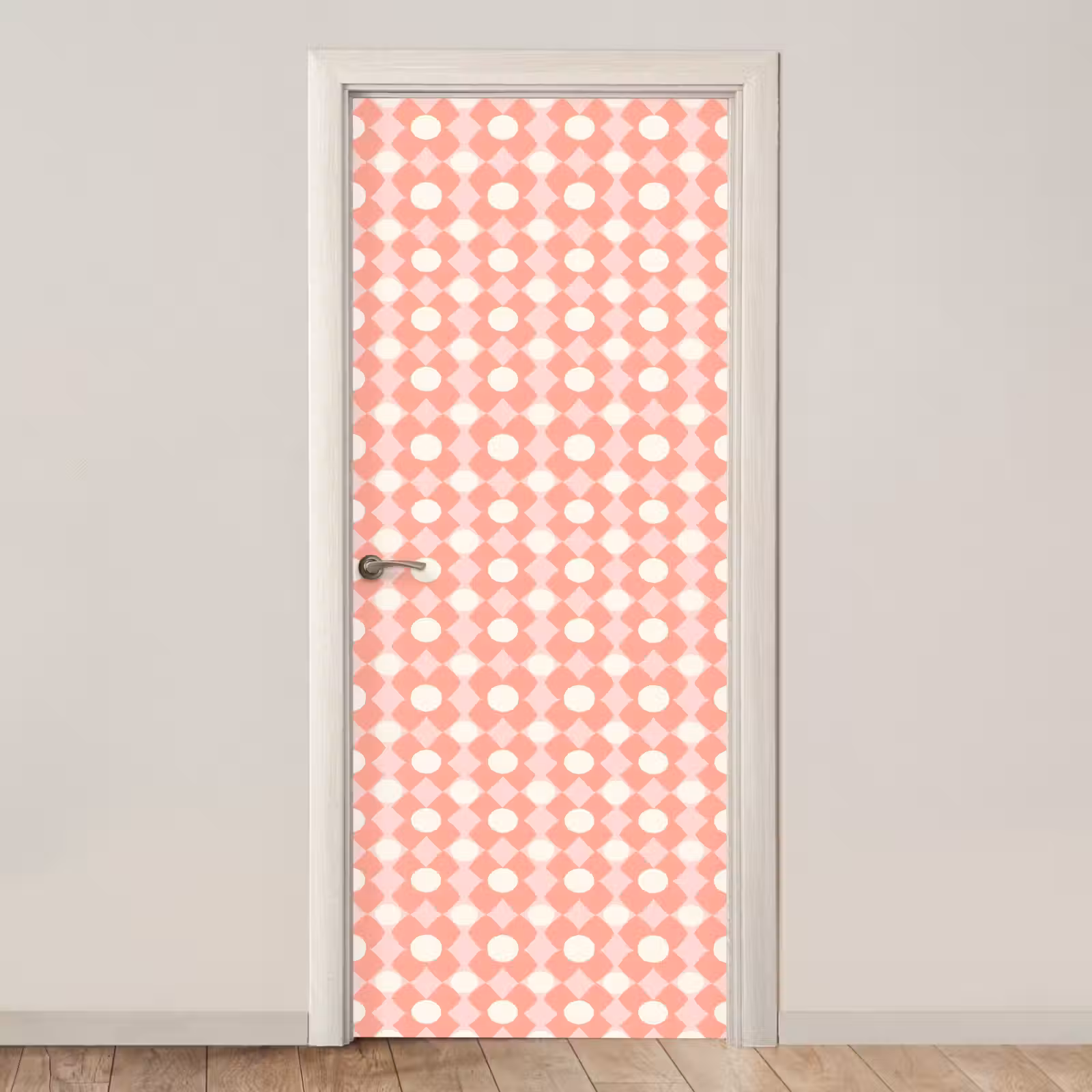 Türtapete - Koralle – Retro – Geometrisch – Muster — 1
