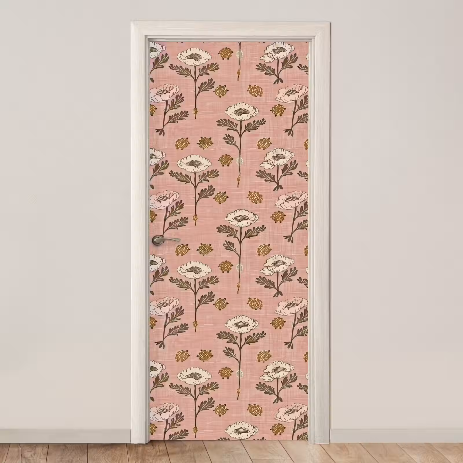 Türtapete - Rosa – Blumen – Vintage – Textur — 1