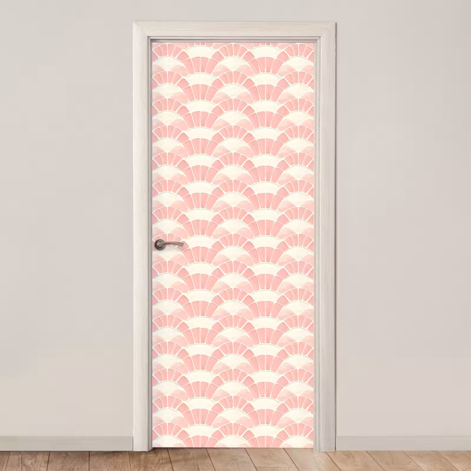 Türtapete - Rosa – Fächer – Mosaik – Muster — 1