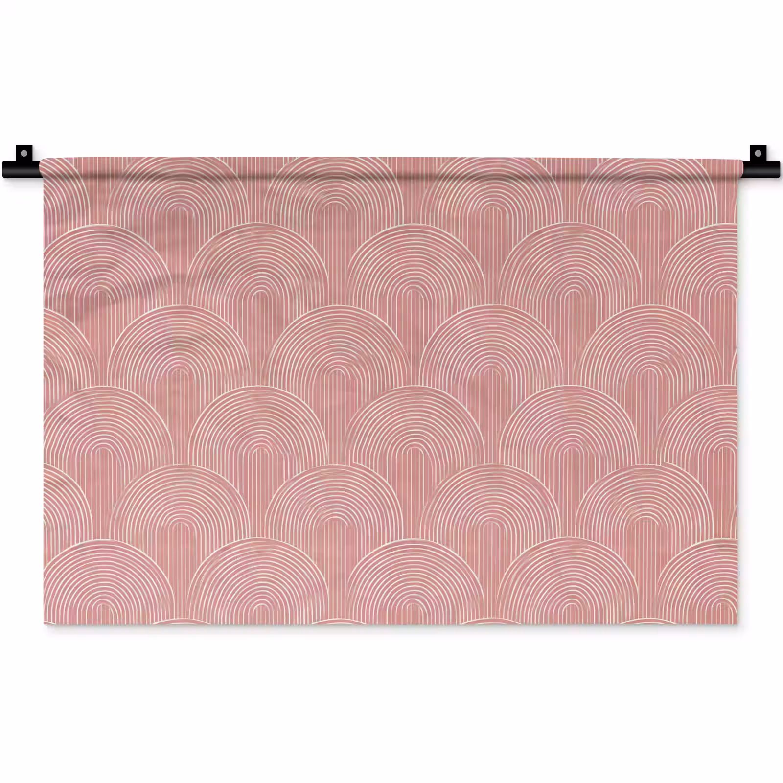 Wandteppich - Altrosa – Bögen – Deko – Linien — 1