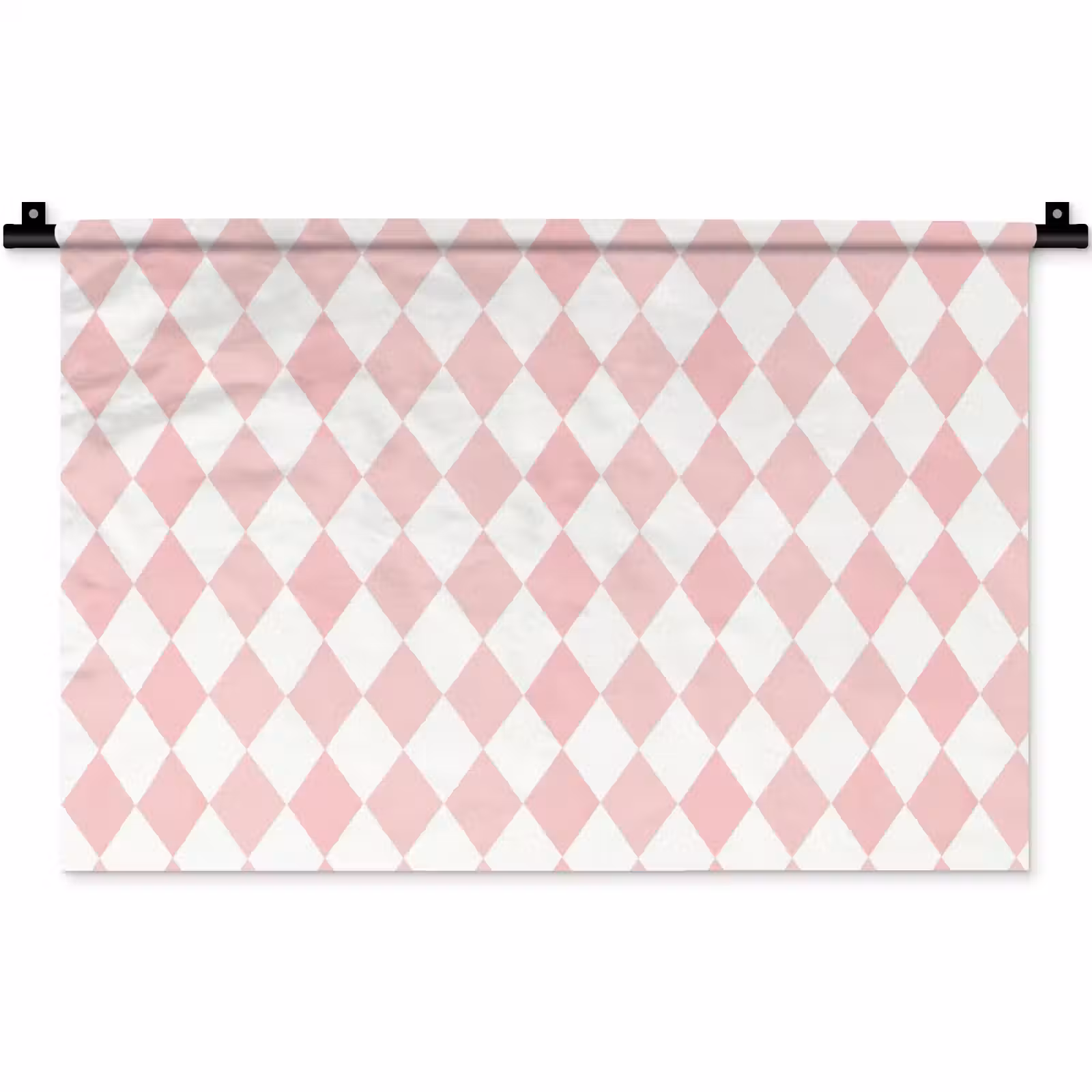 Wandteppich - Hellrosa – Karos – Geometrisch – Muster — 1