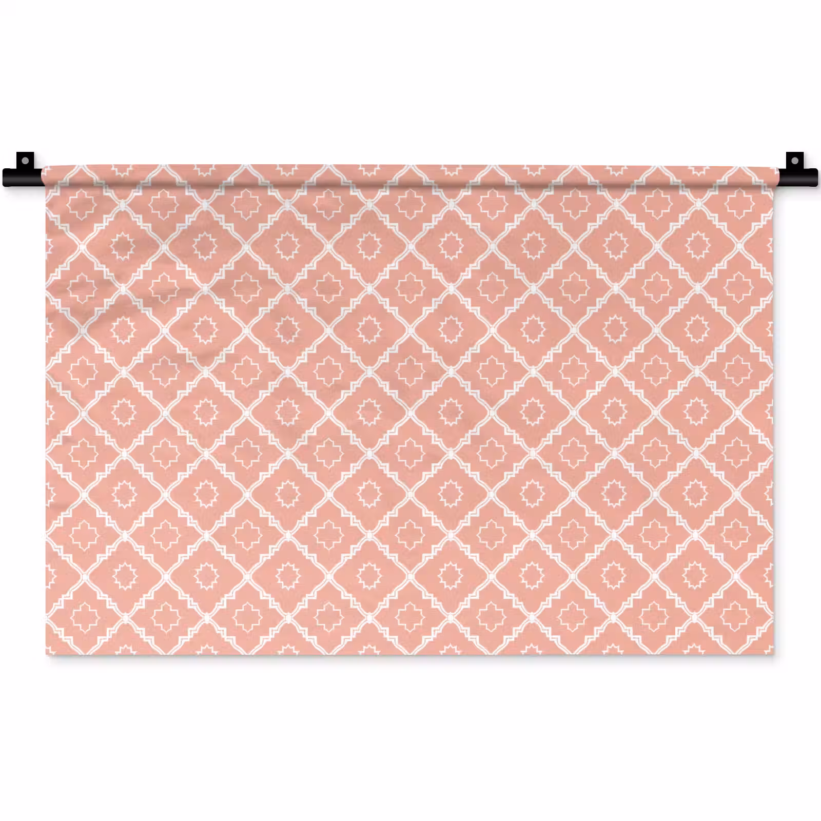 Wandteppich - Lachsrosa – Geometrisch – Elegant – Muster — 1